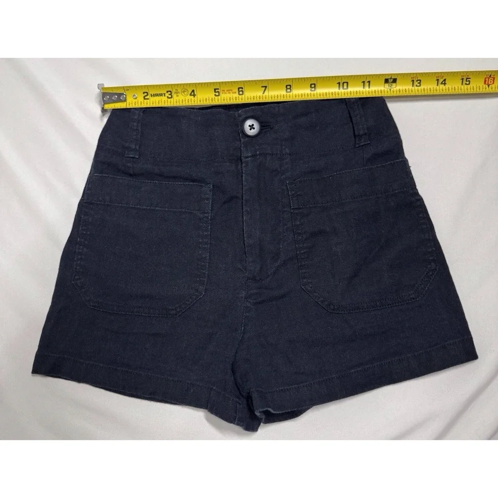 Maeve Anthropologie Colette Linen Blend Black Shorts Womens Size 25 - Picture 5 of 6